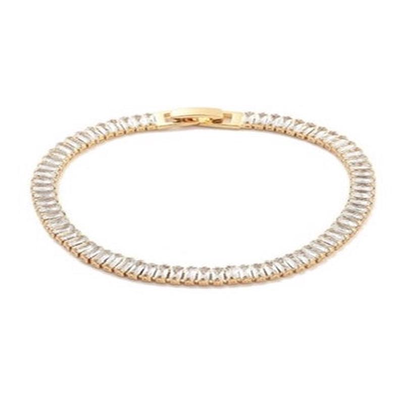 Rectangle CZ Tennis Bracelet Gold 5mm