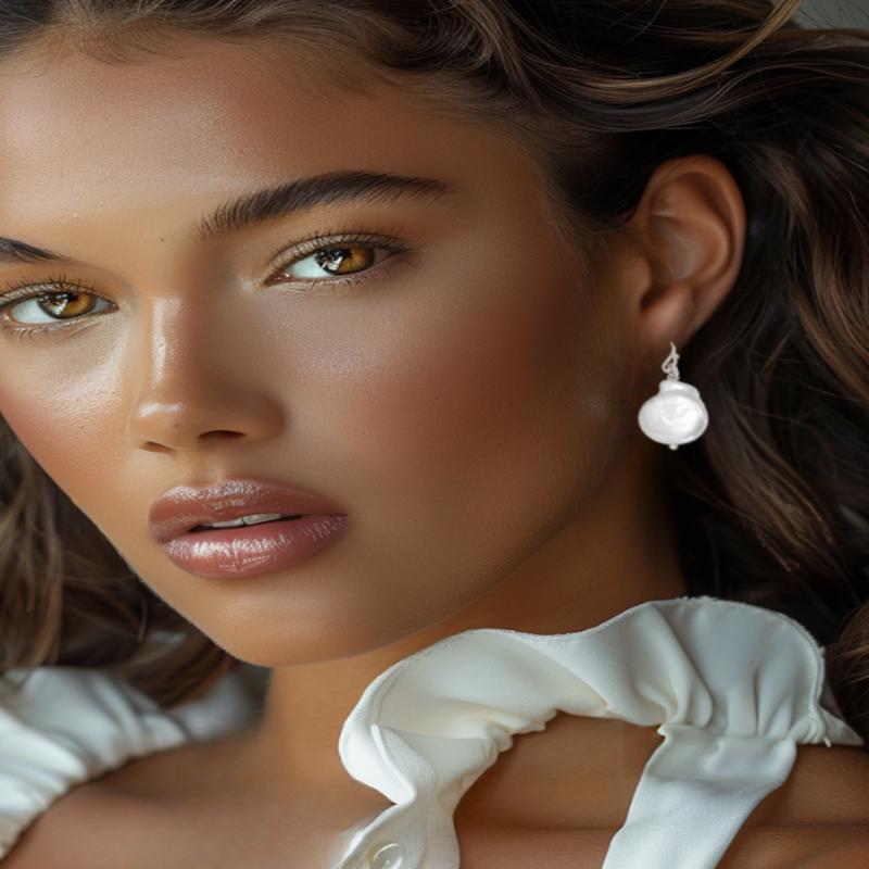 Riley Coin Pearl Earrings Silver