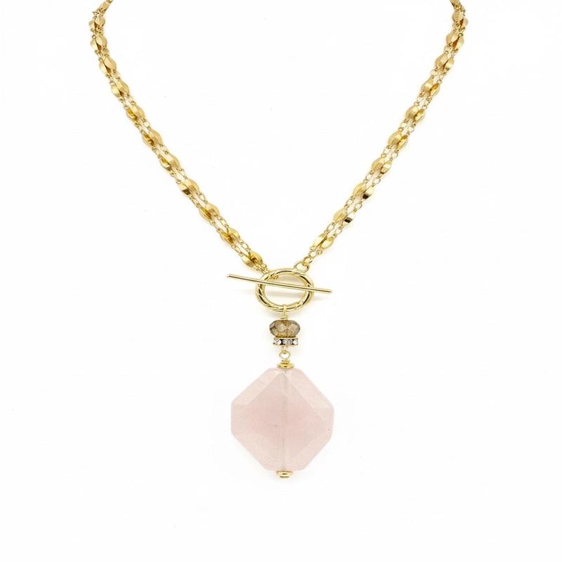2 Way Convertible Rose Quartz Necklace (Copy)