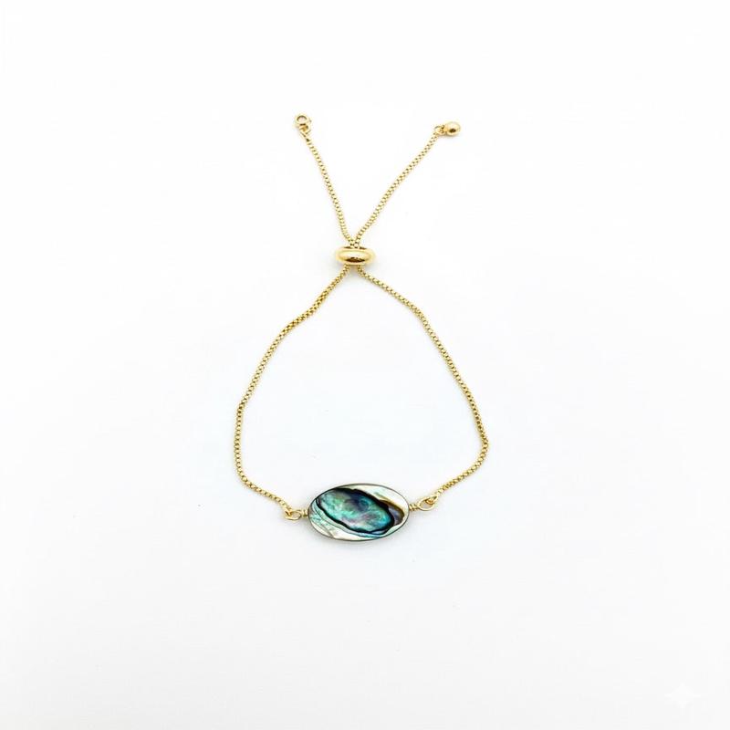 Abalone Adjustable Bracelet in Gold