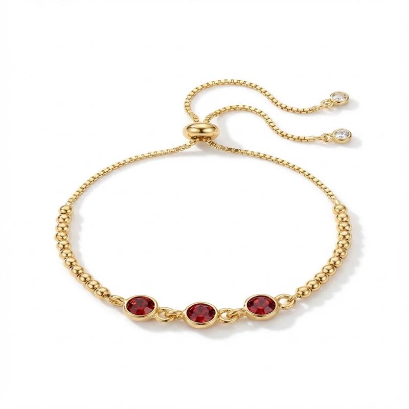Abby Crystal Bolo Bracelet Red