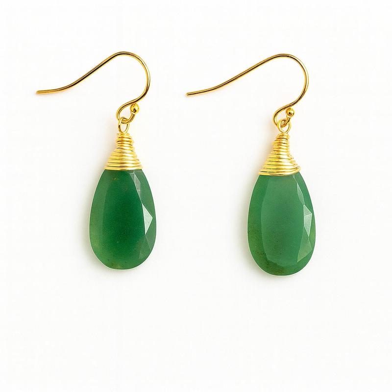 Annie Gemstone Earrings-Gold
