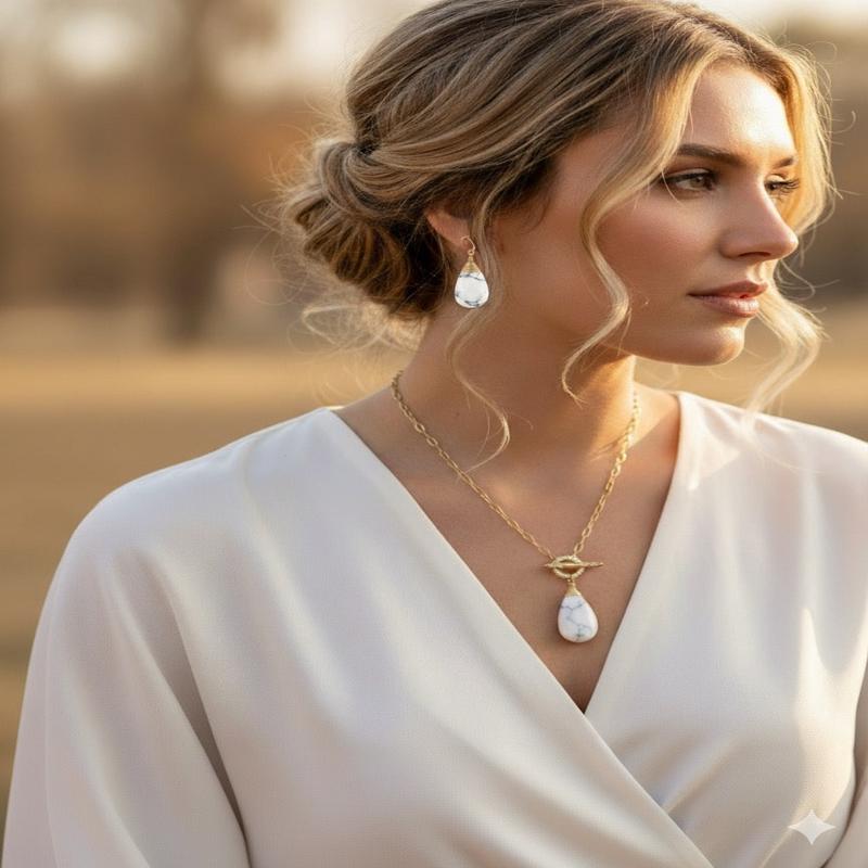 Annie Gemstone Paperclip CZ Necklace -Gold