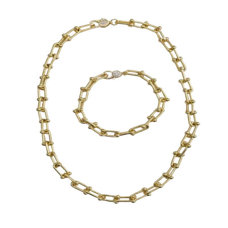 Charlotte U shape Necklace & Bracelet set