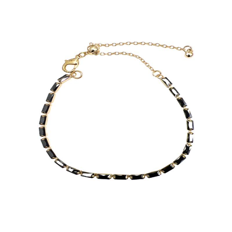 CZ Adjustable Tennis Bracelet Black