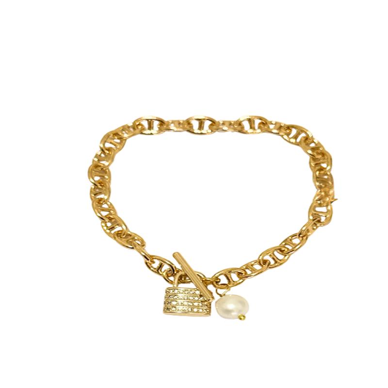 Mariner Freshwater Pearl Bracelet-Gold