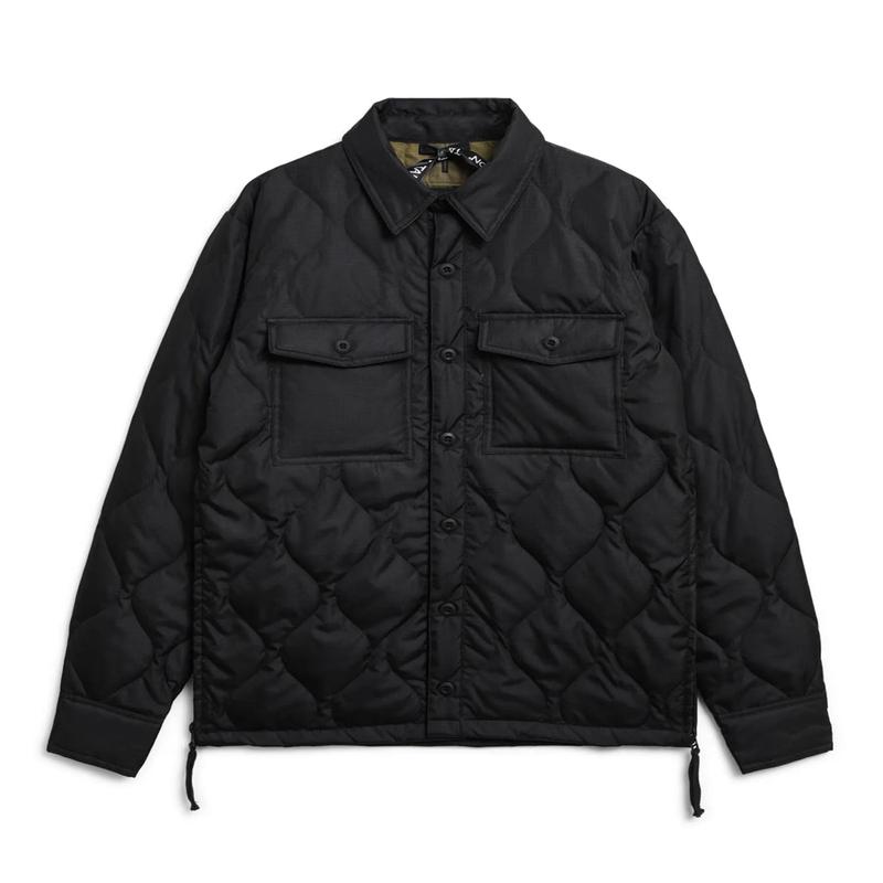 Military Down Shirt Jacket - Black