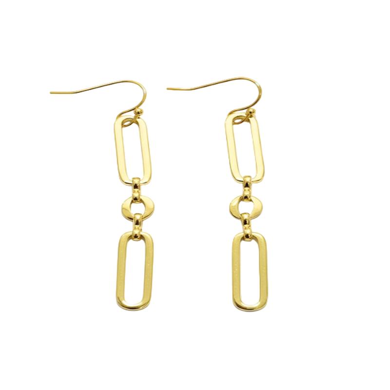 Sasha Paper Clip Earrings Gold