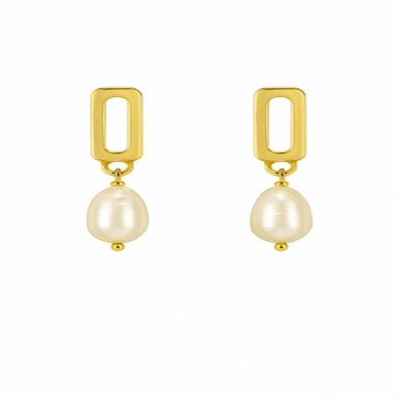 Teardrop Pearl Earrings Gold