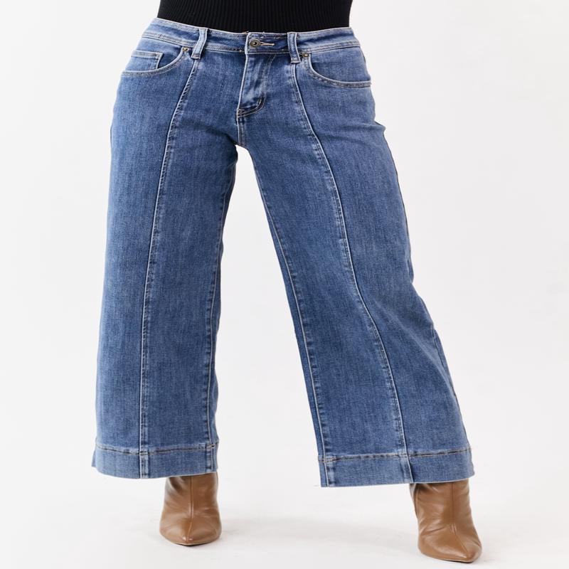 MIca Denim Dark Wash Stretchy Wide Leg Jeans