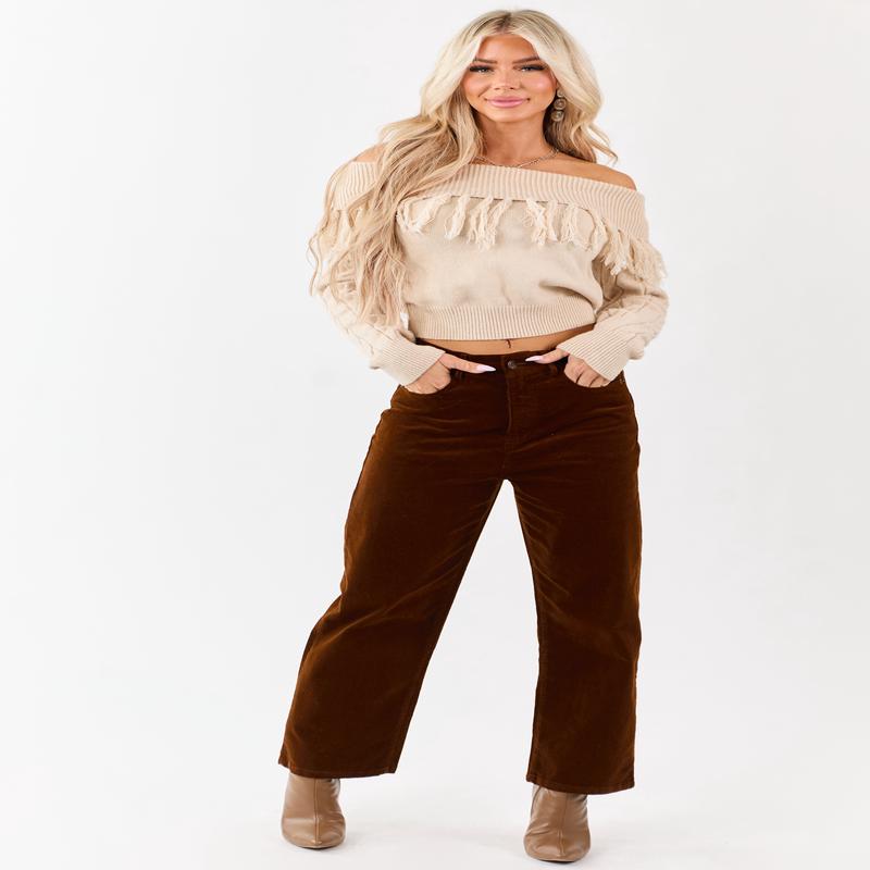 Spice Corduroy Stretchy Relaxed Straight Pants