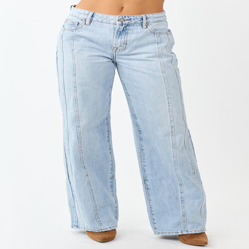 Hidden Light Wash Relaxed Straight Dad Jeans