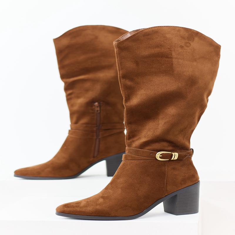 Spice Faux Suede Ankle Strap Tall Boots