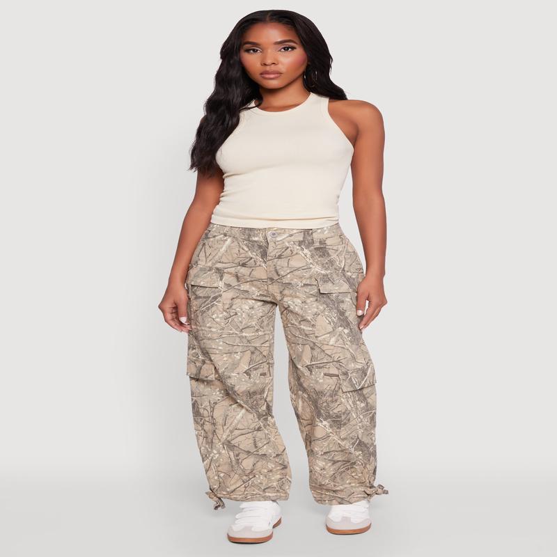 Almost Famous Hunter Camo High Waisted Cargo Joggers