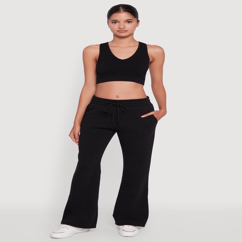 Drawstring Waist Bootcut Sweatpants
