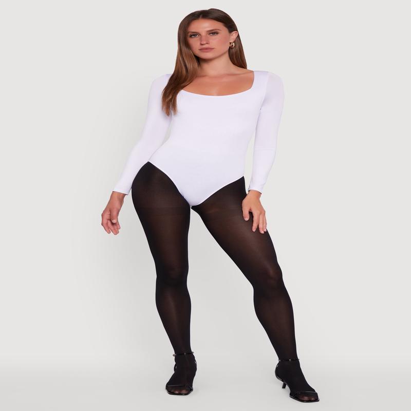 Scoop Neck Long Sleeve Bodysuit