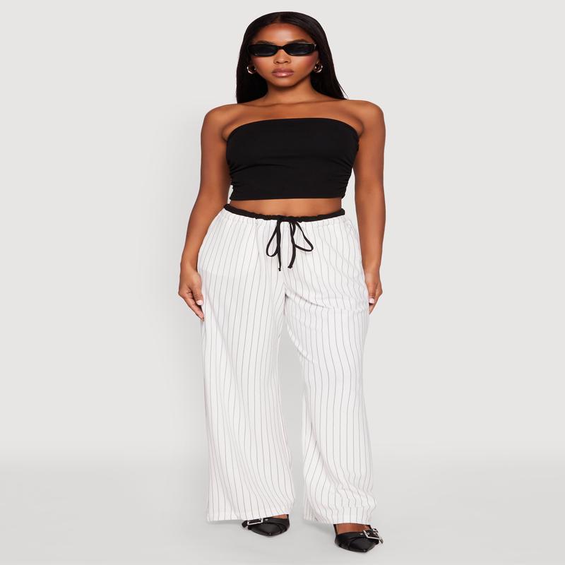 Side Ruched Cropped Tube Top