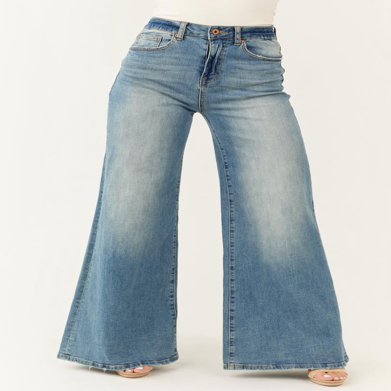 Special A Medium Wash High Rise Super Wide Leg Jeans