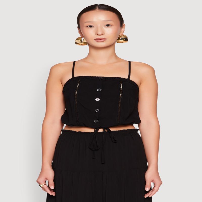 Almost Famous Faux Button Cropped Cami