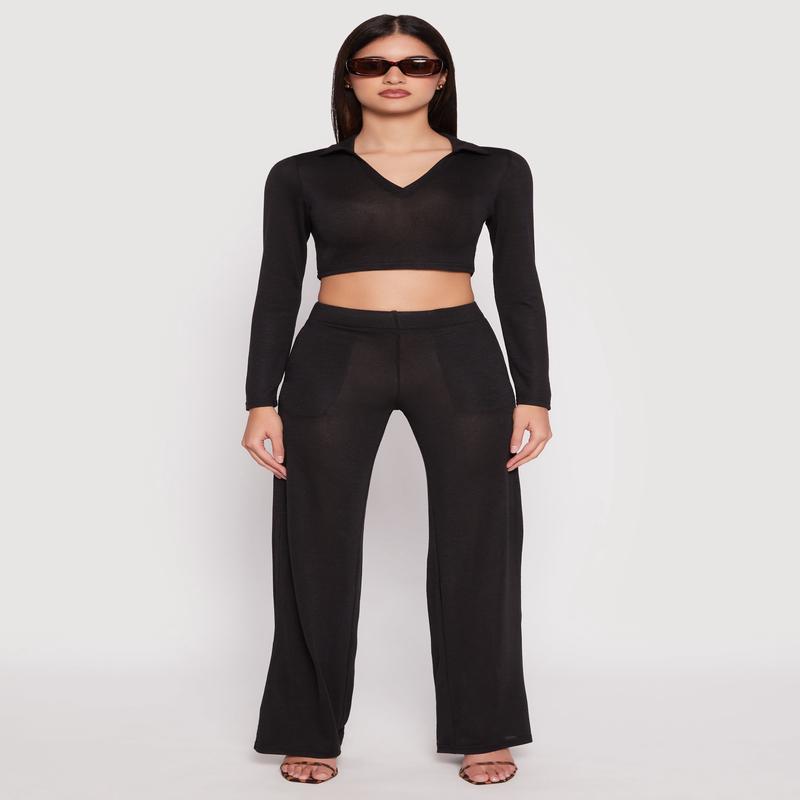 Daisy Brushed Knit Straight Leg Pants