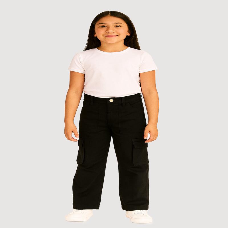 Girls Twill Straight Leg Cargo Pants