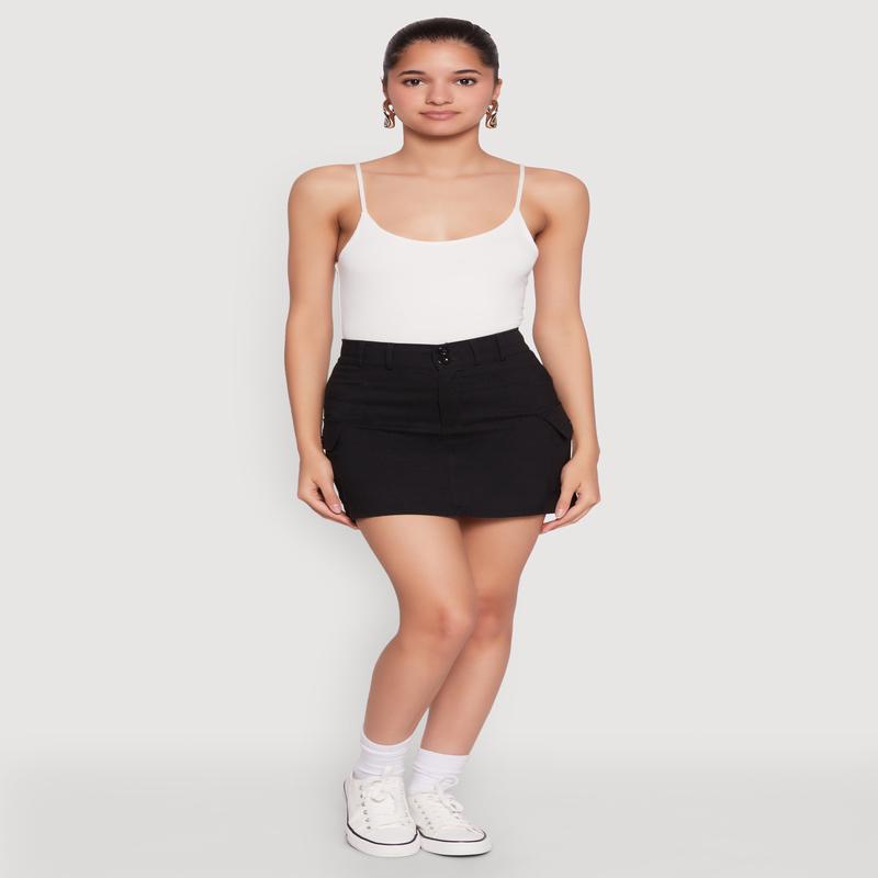 High Waisted Cargo Skirt