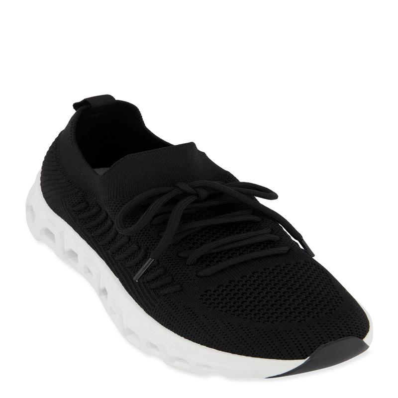 Textured Knit Cut Out Sole Slip On Sneakers