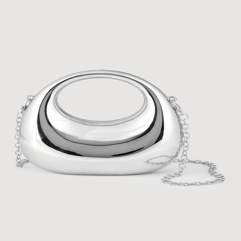 Chic Metallic Chain Crossbody Bag