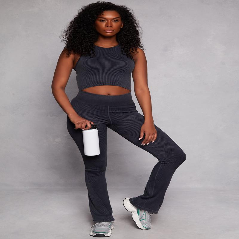 Ribbed Knit Pull On Pants