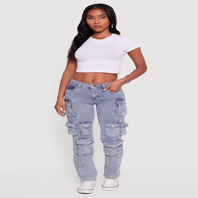 VIP Acid Wash Cargo Jeans