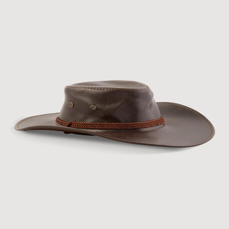 Toggle Drawstring Faux Leather Hat