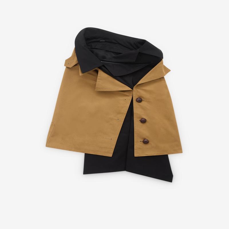 August Barron - Women's Trench Coat Skirt - (Beige/Black)