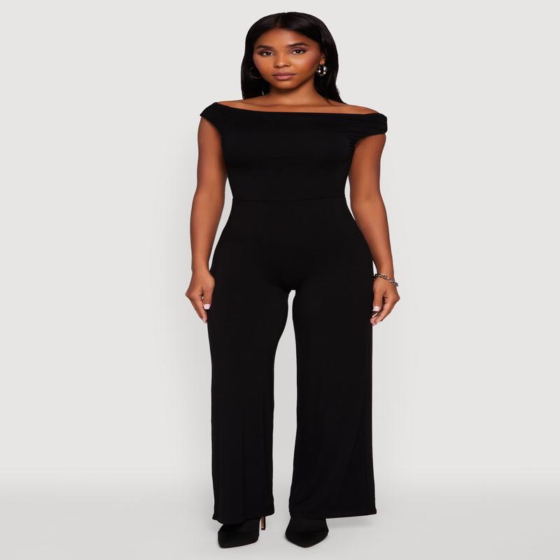 Boat Neck Wide Leg Jumpsuit
