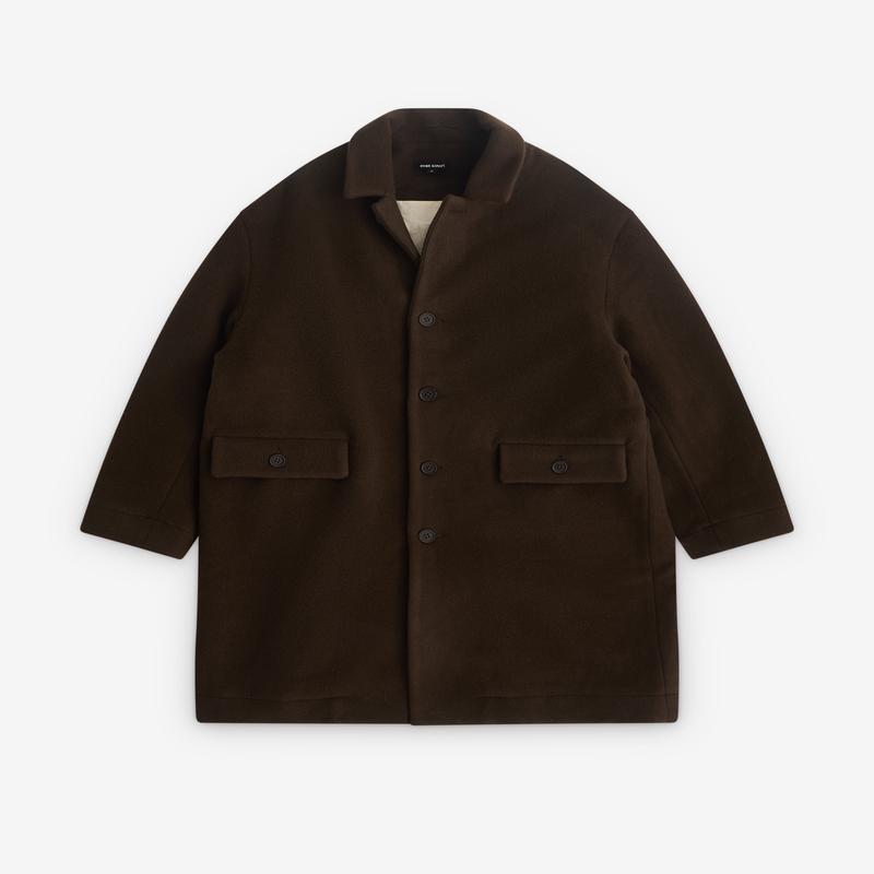 Evan Kinori - Mens Big Coat - (Dark Olive)