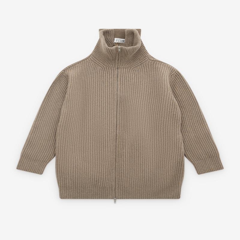 MM6 - Men's Ribbed Knit Cardigan - (Beige)