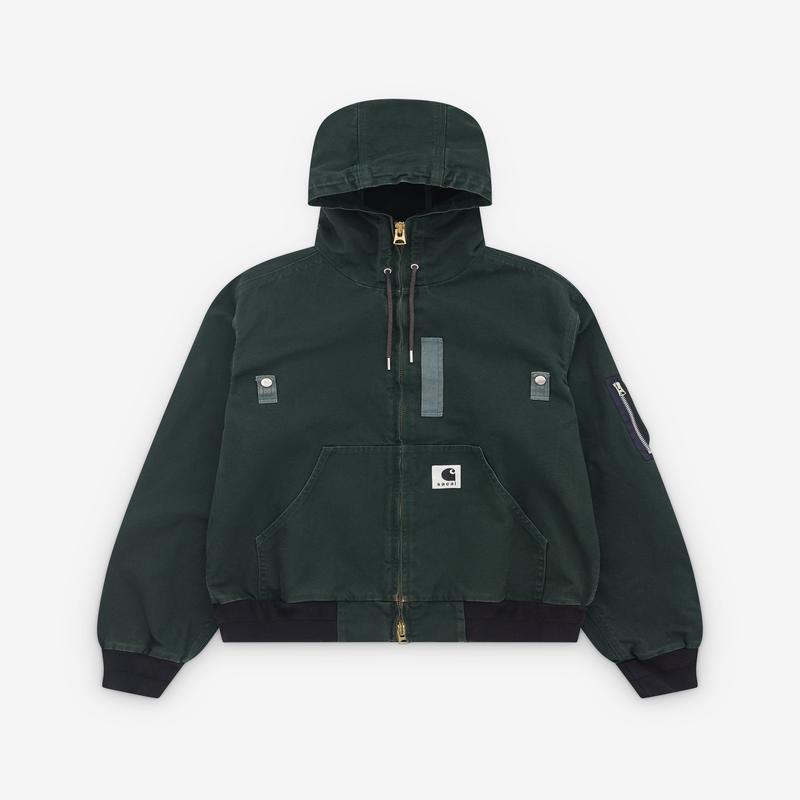 Sacai - Men's Carhartt WIP Canvas Hooded Jacket - (Dark Green)