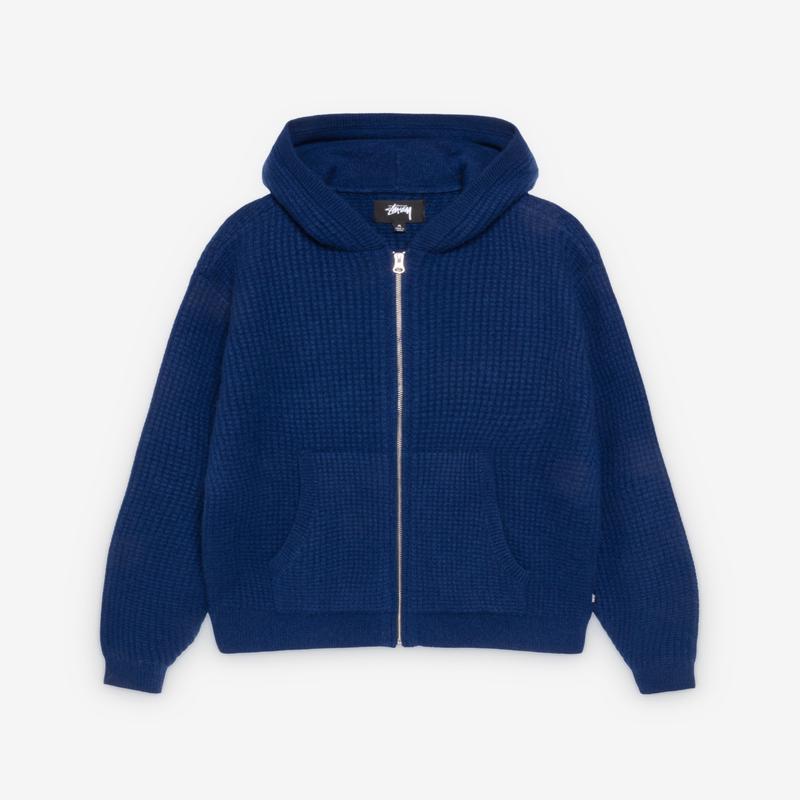 Stssy - Waffle Cashmere Zip Hoodie - (Navy)