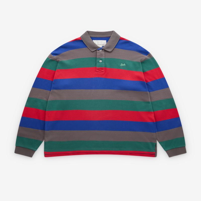 Erl - Striped Long Sleeve Polo - (Multi)