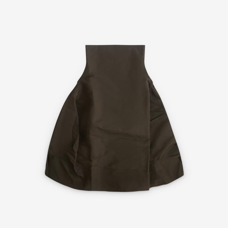 Melitta Baumeister - Women's High Collar Volume Dress - (Moss Rec)