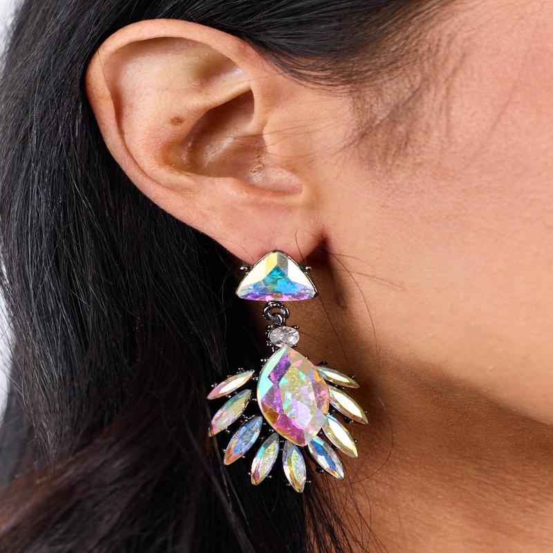 Multicolor Gemstone Abstract Dangle Earrings