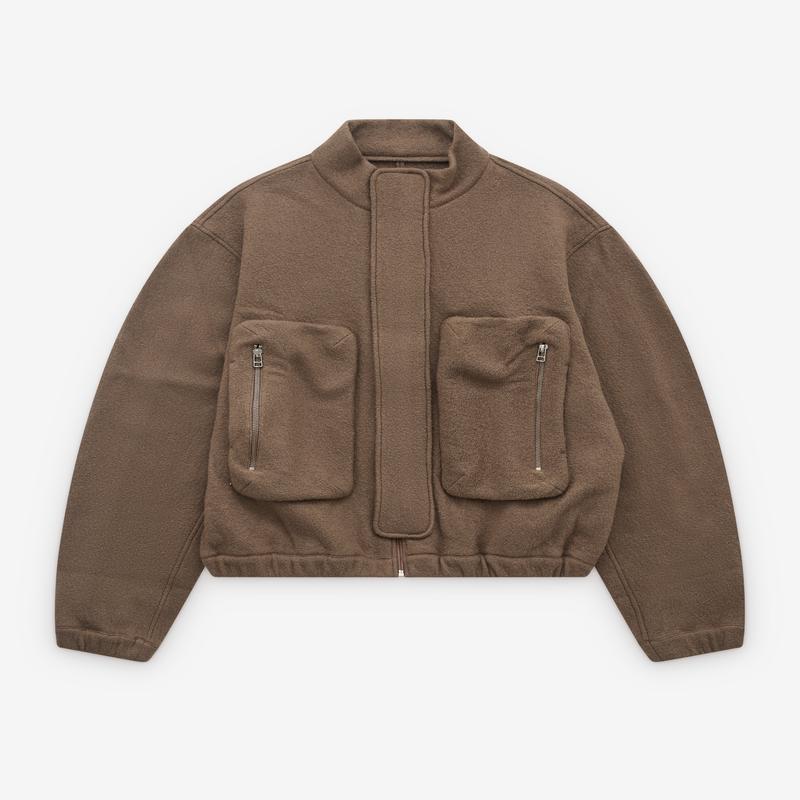 Tondolo - Men's High Neck Fleece Jacket - (Brindle)