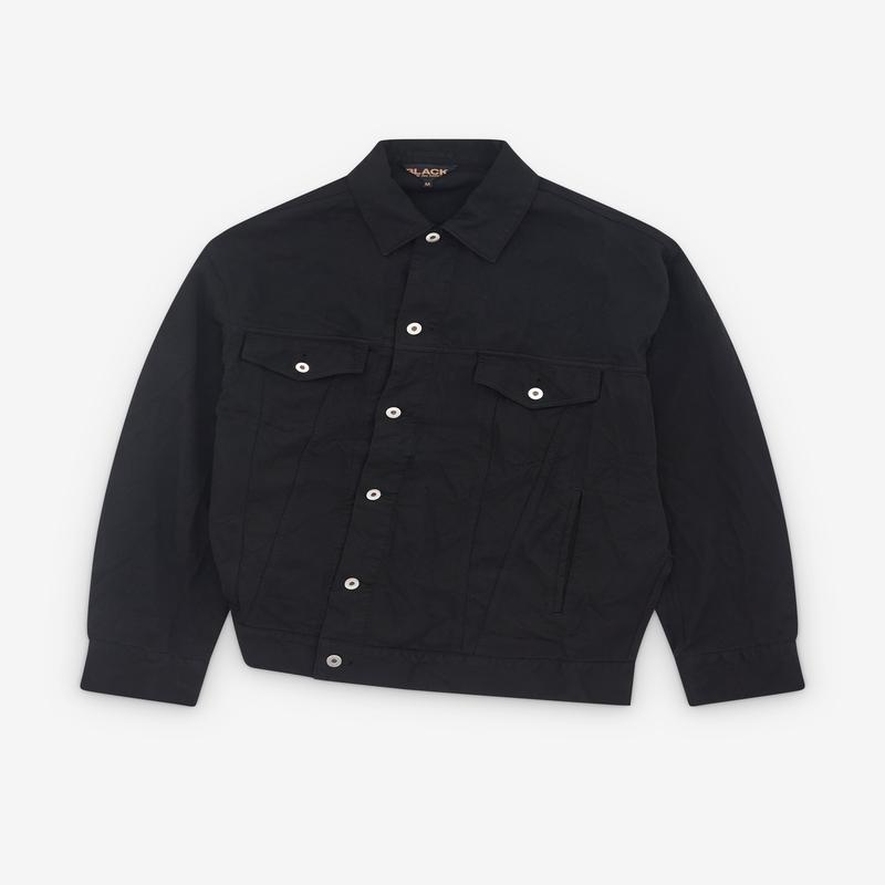 Black Comme des Garons - Asymmetric Trucker Jacket - (Black)