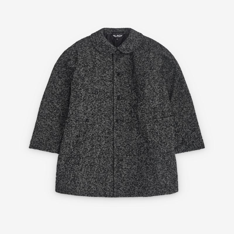 Black Comme des Garons - Round Collar Car Coat - (Charcoal)