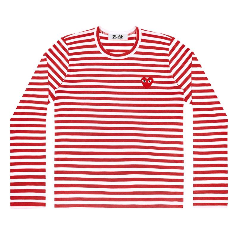 Play - Red Heart Striped Long-Sleeve - (Red/White)