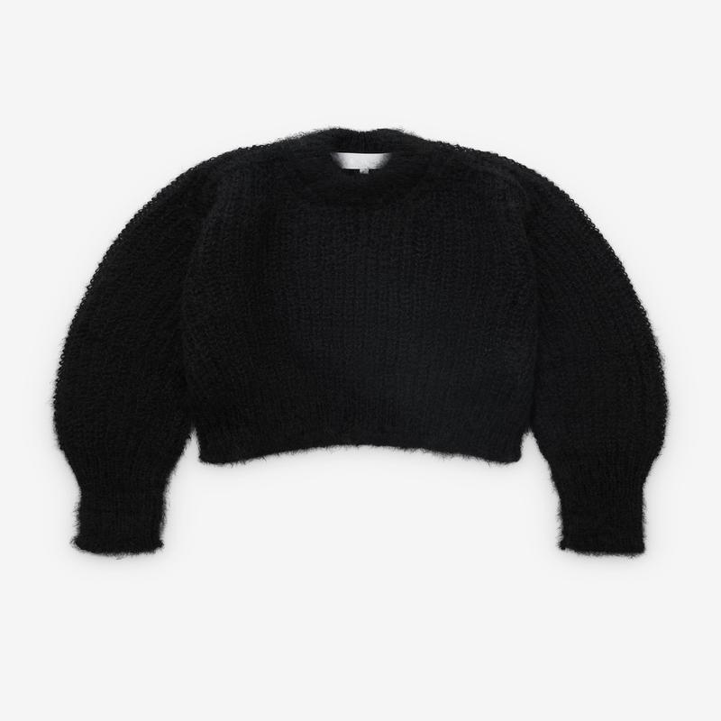 Tao - Womens Fuzzy Knit Sweater - (Black)