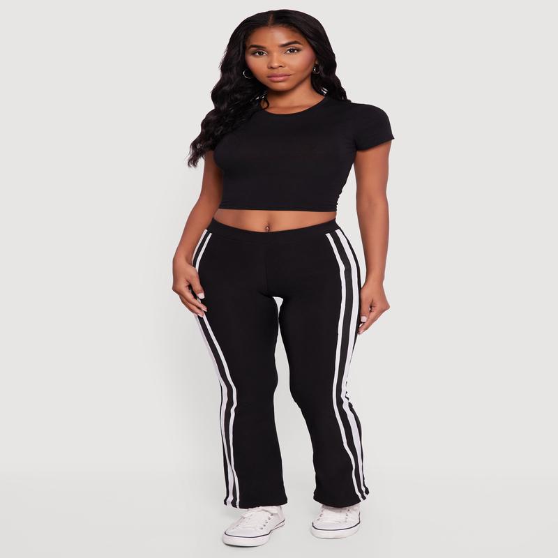 Body Contour Side Stripe Flare Pants