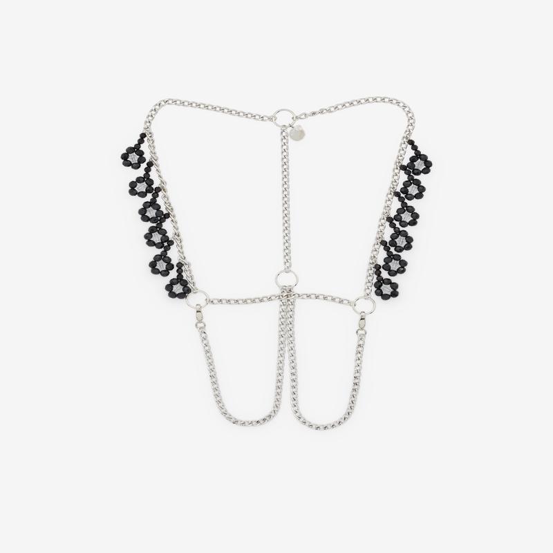 Noir Kei Ninomiya - Womens Beaded Charm Harness - (Black/Silver)