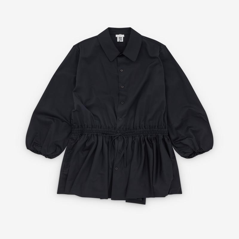 Noir Kei Ninomiya - Womens Shirred Waist Shirt Dress - (Black)