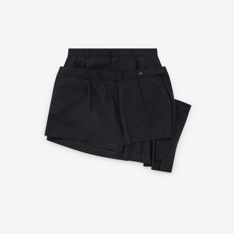 Noir Kei Ninomiya - Womens Wrap Overlay Waistband Skirt - (Black)