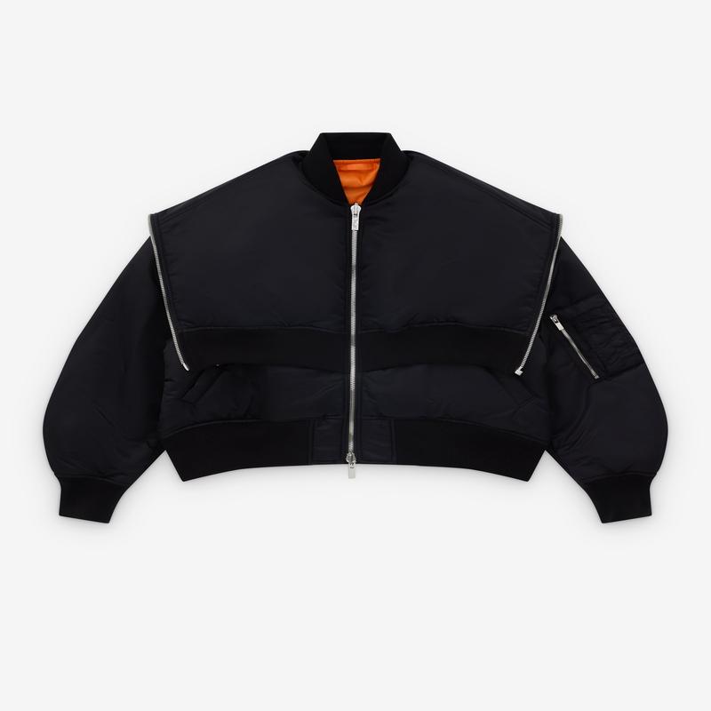 Noir Kei Ninomiya - Womens Zip Hood Bomber Jacket - (Black)